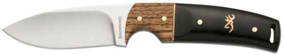 Browning Buckmark Hunter Fixed Handle Knife features a 3.12" steel blade and hardwood grip